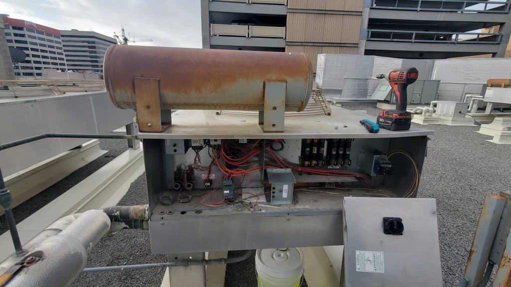 Commercial rooftop HVAC units on a Utah flat roof