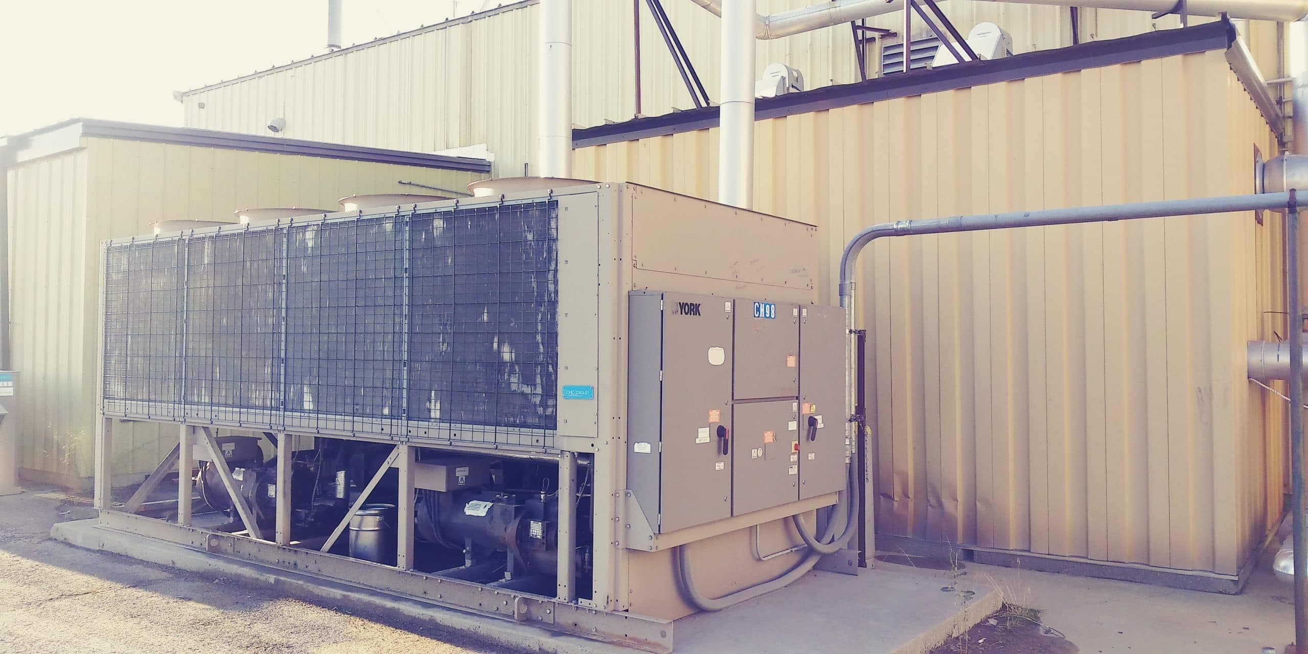 York air-cooled liquid chiller at a commercial facility
